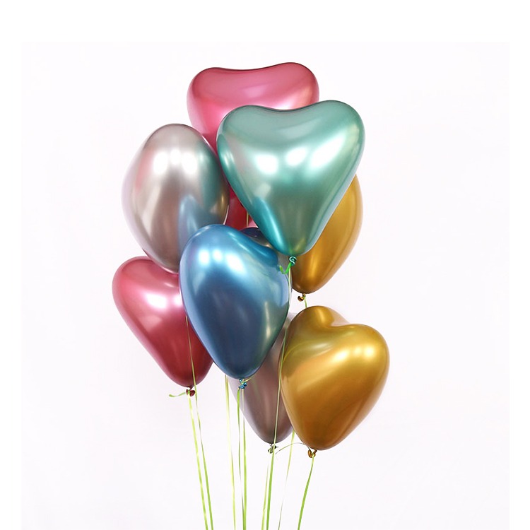 Guminiai helio spalvoti balionai širdys dovanų