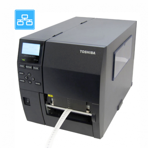 Toshiba prekės ženklo etikečių spausdintuvas.