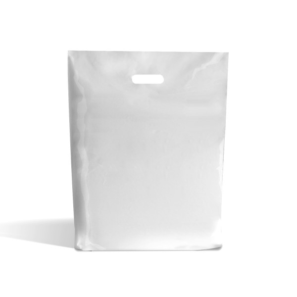 Baltas maišelis su rankenėle.