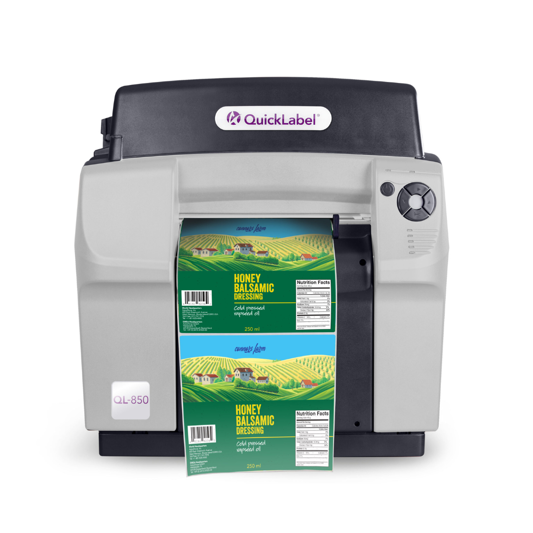 Quicklabel QL-850 stacionarus pilkas etikečių spausdintuvas